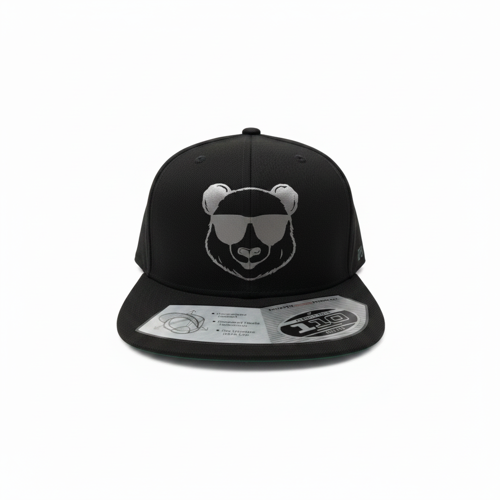 Black with Grey Brim