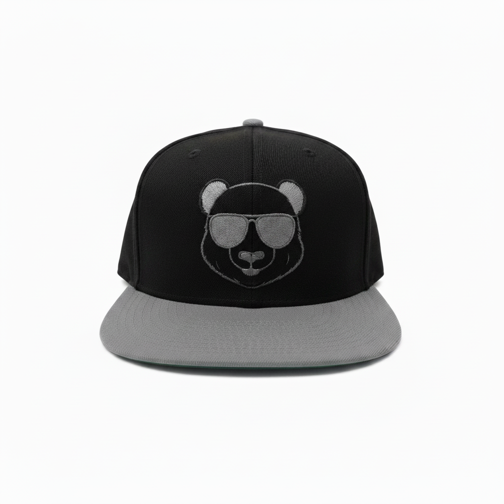 Black with Grey Brim