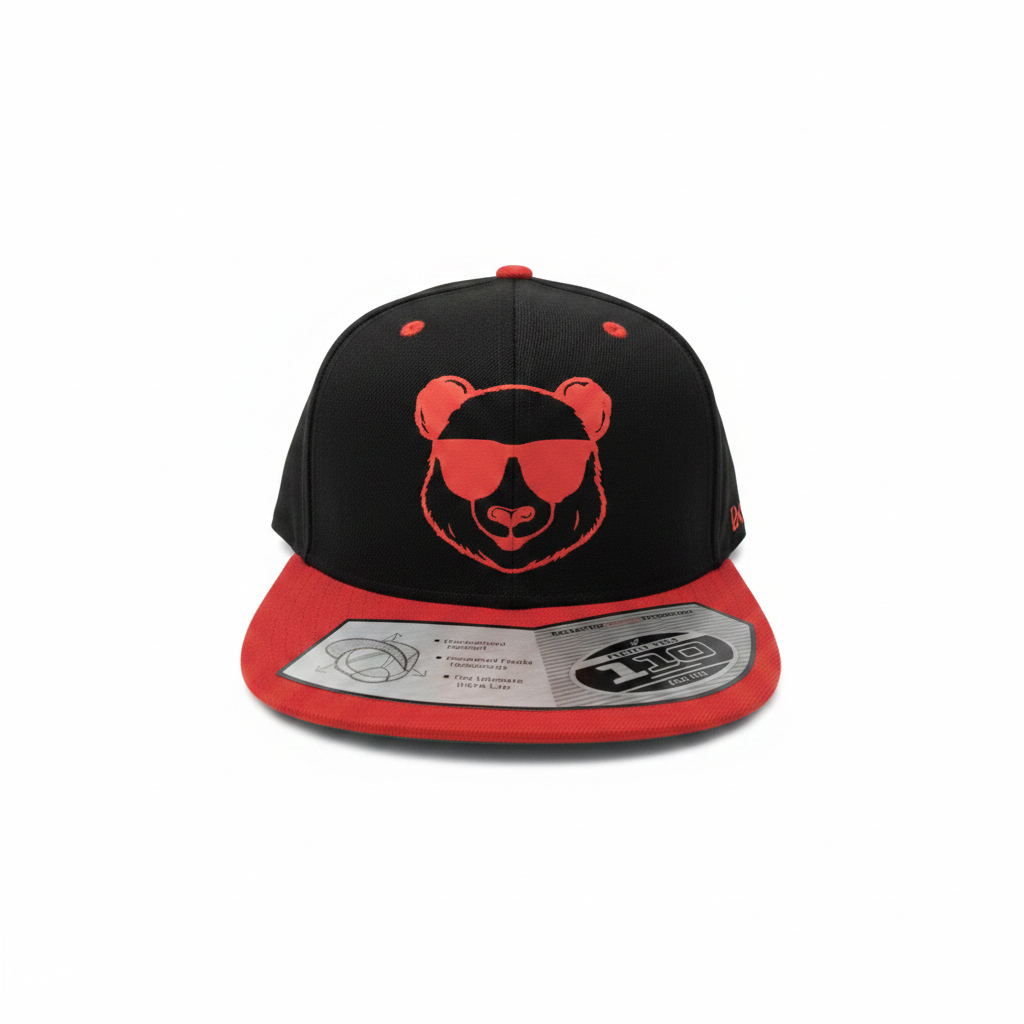 Red Black Flat Brim - Front